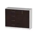 Комод Furnistyle Лайф лкм-03 3 ящика 115x40x90 см ЛДСП цвет светлое дерево/венге