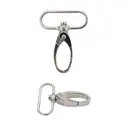 Карабин с рамкой для создания сумок и ремонта аксессуаров 32x50 мм 20 шт серебристый цвет