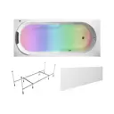 Прямоугольная ванна Lavinia Boho Bristol S4-3502007P литьевой акрил 170х75 см, с каркасом, подголовником, экраном и хромотерапией