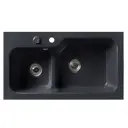 Врезная мойка 2 чаши Belux SG-REC-DUO 8045 84x45.20x19 см гранит цвет черный
