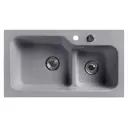 Врезная мойка 2 чаши Belux SG-REC-DUO 8045-01 84x45.20x19 см гранит цвет серый