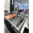 Накладная мойка 2 чаши Oute T87846H 46x78x22 см нержавеющая сталь цвет черно-серый