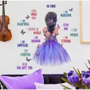 Наклейка интерьерная "Девушка в сиреневом с бабочками" 30x80 см