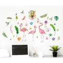Наклейка интерьерная "Фламинго, тукан и колибри" 60x90 см