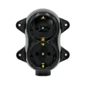 Розетка двойная накладная Svet SV0302-0022 с заземлением цвет черный