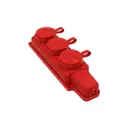 Розетка тройная переносная Svet SV0701-00322 с заземлением 220-230 В 16 A цвет красный