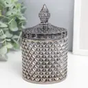 Шкатулка "Ромбы и купол" серый 14x8.2x8.2 см