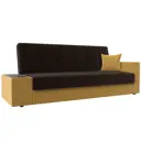 Диван Лига Диванов 020 118502L 223x90x83 см вельвет цвет коричневый/желтый