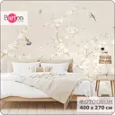 Фотообои флизелиновые Bartonwall 400x270 см Цветы Растения Птицы N125