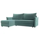 Диван Лига Диванов 118429L 226x85x140 см велюр цвет бирюзовый