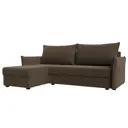Диван Лига Диванов 118446L 226x85x140 см рогожка цвет коричневый