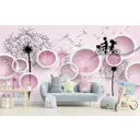 Фотообои флизелиновые Luxury walls 500x270 см для девочки 3d Одуванчик
