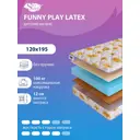 Матрас SkySleep Funny Play Latex 120x195 см беспружинный, полутораспальный, ортопедический, латексный, кокосовый