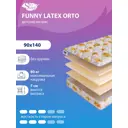 Матрас SkySleep Funny Latex Orto 90x140 см беспружинный, односпальный, ортопедический, латексный