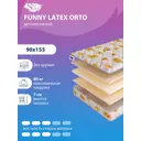 Матрас SkySleep Funny Latex Orto 90x155 см беспружинный, односпальный, ортопедический, латексный