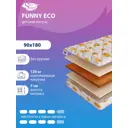 Матрас SkySleep Funny Eco 90x180 см беспружинный, односпальный, ортопедический, латексный, кокосовый