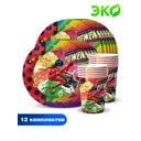 Одноразовая посуда 24 предмета Nd Play Леди Баг и Супер-Кот бумага цвет разноцветный