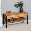 Тумба под телевизор Letta LMK00020 90x47x30 см ЛДСП цвет черный/дуб вотан