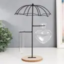 Интерьерный сувенир "Сердце под зонтиком" чёрный 16x12x27 см