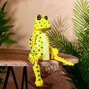 Интерьерный сувенир "Лягушка жёлтая" висячие лапки, высота 25 см