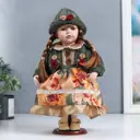 Кукла коллекционная "Даша в платье с цветами, в зеленой кофточке" 30 см