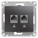 Розетка компьютерная двойная Schneider Electric Glossa GSL001385KK RJ45 цвет графит