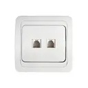 Розетка компьютерная двойная встраиваемая In Home Classico 2136 RJ-45 цвет белый 10 шт.