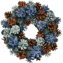Декоративное украшение Венок рождественский 30.5 см цвет синий