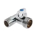 Кран шаровой Zein 3-х проходной 1/2"х3/4"х1/2" наружная-наружная резьба