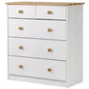 Комод Dipriz Хаба 5 ящиков 75x35x80 см дерево цвет белый/бежевый