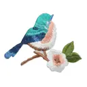 Термоаппликация заплатка Синяя птица 9x6.5см