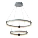Люстра потолочная светодиодная Profit Light 6043/2 WHT+CHR с пультом управления 10 м² регулируемый белый свет цвет белый