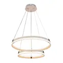 Люстра потолочная светодиодная Profit Light 6038/2 WHT+CHR с пультом управления 20 м² регулируемый белый свет цвет белый