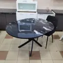 Кухонный стол круглый Мекко 100-130x75x100 см ЛДСП цвет черный
