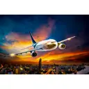 Фотообои флизелиновые DeliceDecor И 1535 Самолет на закате 400x270см