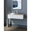 Консоль Storys Сиена 95x18x34 см 1 ящик ЛДСП цвет белый/дуб сонома