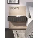 Тумба с бортиком прикроватная Storys Сити 95x18x34 см 1 ящик ЛДСП цвет черный