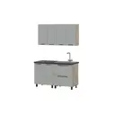 Кухонный гарнитур Мебельная интеграция Этна 140.1x157.4x60 см ЛДСП цвет светло-серый