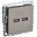 Розетка USB встраиваемая IEK Brite РЮ10-1-БрШ цвет шампань
