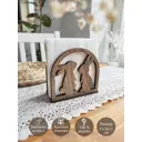 Салфетница Orlov'S Decor 2 Кролика 12x11x6 см дерево цвет коричневый