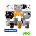 Набор одноразовой посуды ND Play Кошки с ушками 36 предметов 18 персон бумага цвет разноцветный