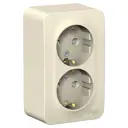 Розетка двойная Schneider Electric Blanca BLNRA011202 с заземлением со шторкой цвет молочный