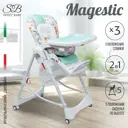 Стул для кормления Sweet Baby Magestic 52.50x104x84.50 см текстиль цвет мятный