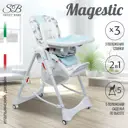 Стул для кормления Sweet Baby Magestic 52.50x104x84.50 см текстиль цвет голубой