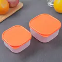 Набор контейнеров пищевых Доляна квадратных 2 шт: 450 мл; 700 мл пластик цвет оранжевый