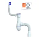Сифон для кухни Unicorn B422 выпуск 1.1/2", прямоугольный перелив, с гофротрубой