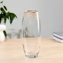 Ваза для цветов Flora "Кружево" с золотой отводкой 26x10.5 см, d 7.5 см