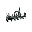 Ключница настенная Tempache "London", сталь, 16x30 см, с 7 крючками, черная