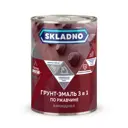 Грунт-эмаль по ржавчине 3 в 1 Skladno полуглянцевая цвет зеленый 1.8 кг