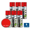 Эмалевая аэрозольная краска Vixen Vx33020 глянцевый цвет красный 0.52 л 12 шт